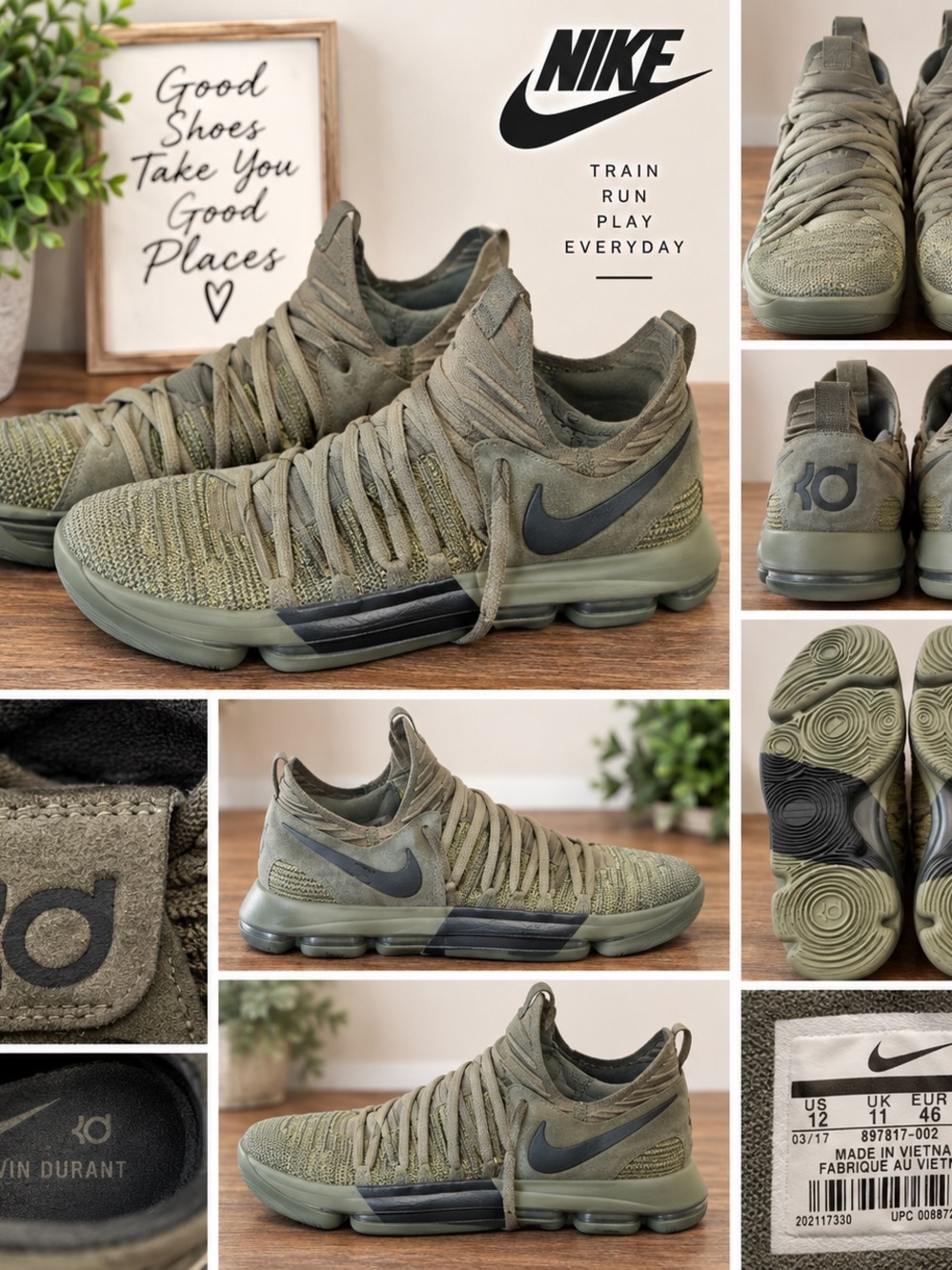 Nike Men’s Olive/Black KD Training Sneakers